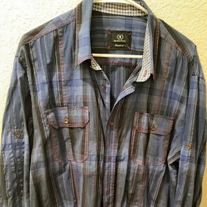 Bugatchi Uomo Striped Pattern Long Sleeve Shirt XL